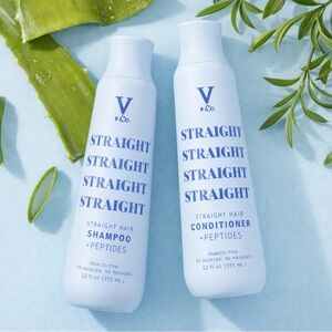 V&Co Straight Hair Shampoo & Conditioner Set Peptide Technology 12oz NEW